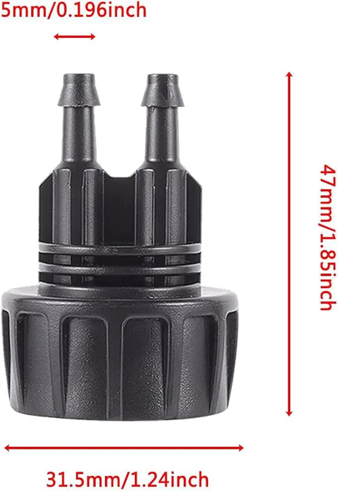 Inner 3/4 inch to Double 1/4 Pipe Joint with Four Black Strainer 6-Point Washers，Garden Irrigation System Used in Gardens,Lawns by GreenHaven Gardens