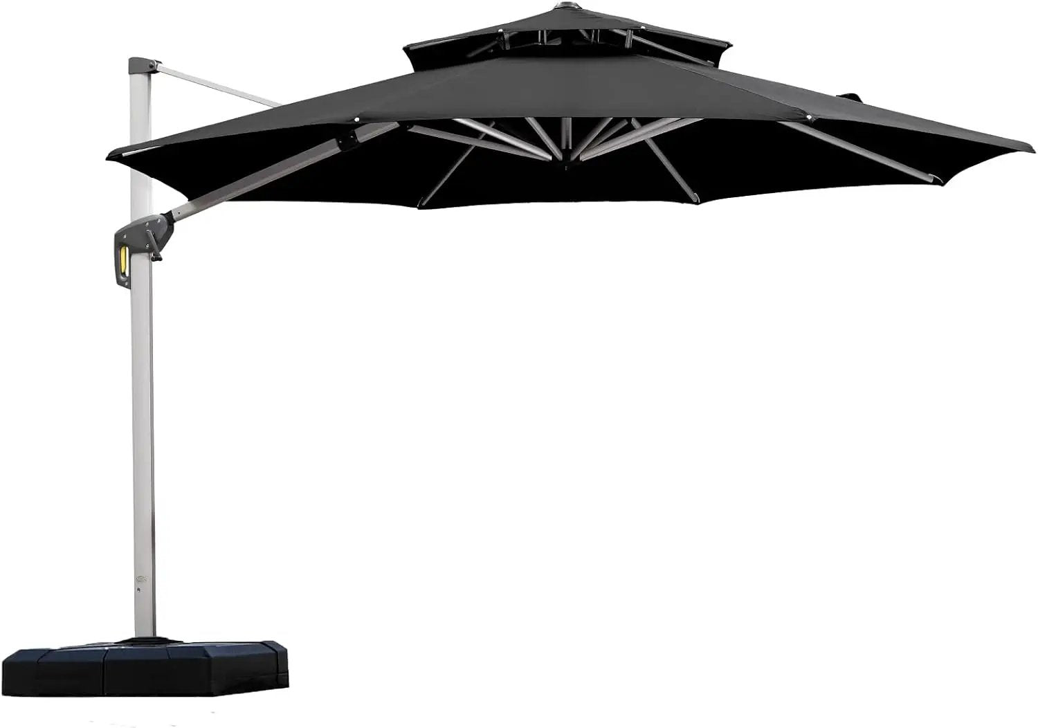 PURPLE LEAF 11 Feet Patio Umbrella Outdoor Round Large Cantilever Umbrella Windproof Offset Heavy Duty Sun Outside for Patio, Black by GreenHaven Gardens