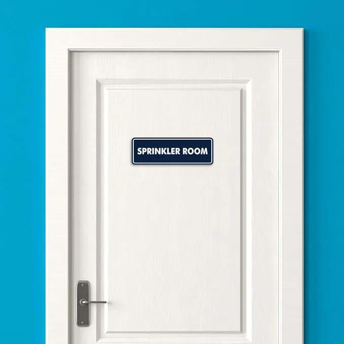 Signs ByLITA Standard Sprinkler Room Sign (Ivory/Dark Brown) - Medium 2 Pack by GreenHaven Gardens