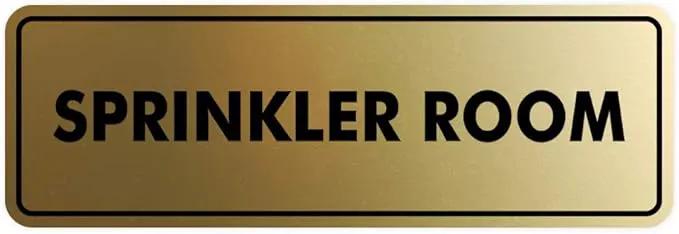Signs ByLITA Standard Sprinkler Room Sign (Brushed Gold) - Medium by GreenHaven Gardens