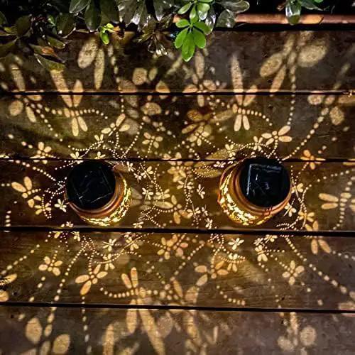 Mothers Day Gifts, 2 Pack Dragonfly Solar Lanterns Outdoor Hanging Lantern Lights, Waterproof LED Garden Decorative Light for Patio Yard Pathway Lawn Front Porch Tree by GreenHaven Gardens
