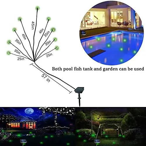 Solar Powered Firefly Lights,18 LED Fairy Automated Pulsating Firefly String Light Waterproof Garden Chasing Suitable for Swimming Pools, Fountain Fish Tanks, and Outdoor Decoration by GreenHaven Gardens