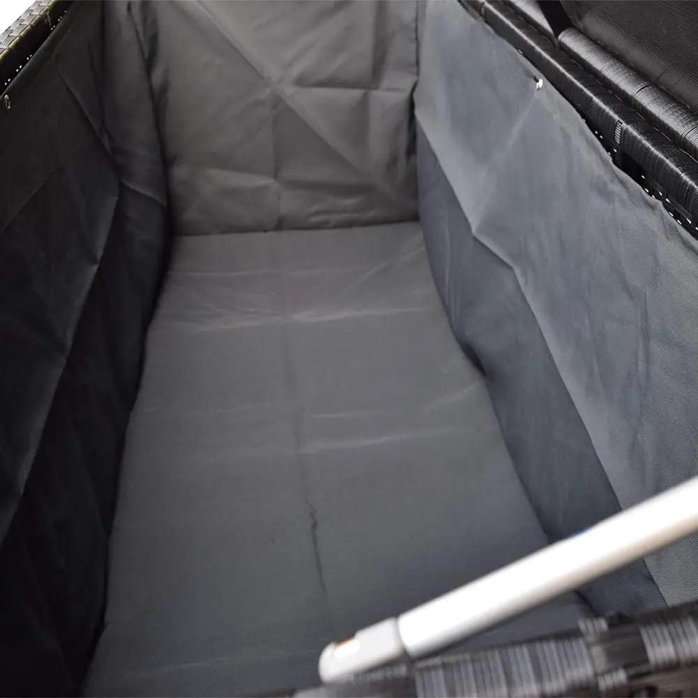 Oakland Living Charcoal Black Indoor and Outdoor Balcony Patio Deck Porch Pool 113 Gallon Wicker Storage Box Trunk Bin with Metal Frame by GreenHaven Gardens