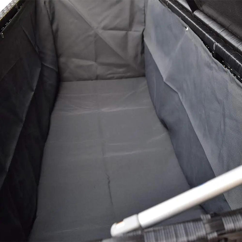 Oakland Living Charcoal Black Indoor and Outdoor Balcony Patio Deck Porch Pool 113 Gallon Wicker Storage Box Trunk Bin with Metal Frame by GreenHaven Gardens