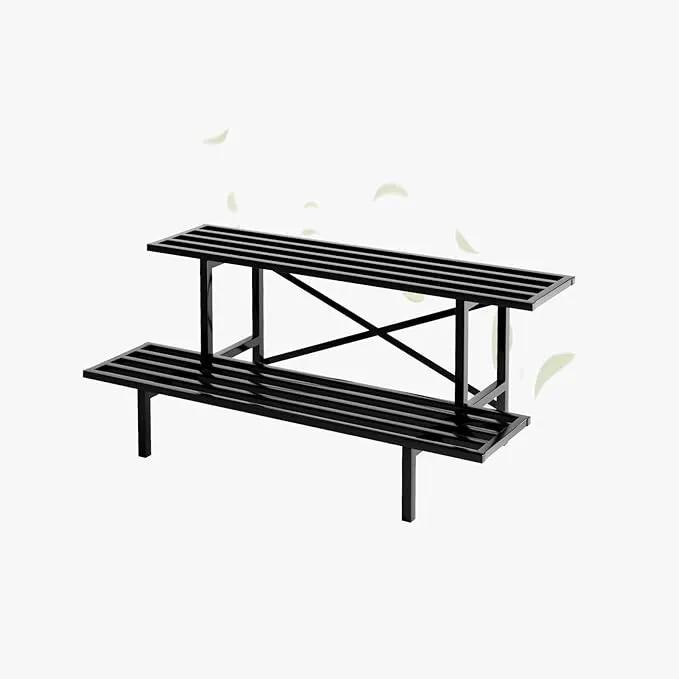 Zhongma 2 Tier Sturdy Metal Plant Stand Heavy Duty Plant Holder for Home Indoor and Outdoor, L35.43 x W17.5 x H14 inch, 440 LBS Capacity & Heavy Duty Construction. by GreenHaven Gardens