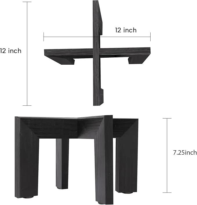HPC DECOR 2 Pack Wood Plant Stand-Mid Century Modern Planter Stands-Wooden Flower Pot Stands Riser,Low Short Plant Stands Indoor-Modern Minimalist Wooden Stool for Plant Pot Holder, Fit 5-15 Inch Pot. by GreenHaven Gardens