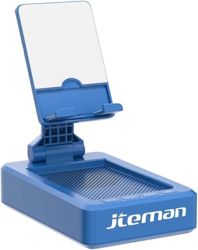 JTEMAN Phone Stand with Wireless Bluetooth Speaker, HD Surround Sound Bluetooth Speaker for Desk Perfect for Home Kitchen Gadgets Gifts,Compatible with iPhone/ipad/Samsung Galaxy(Blue) by GreenHaven Gardens