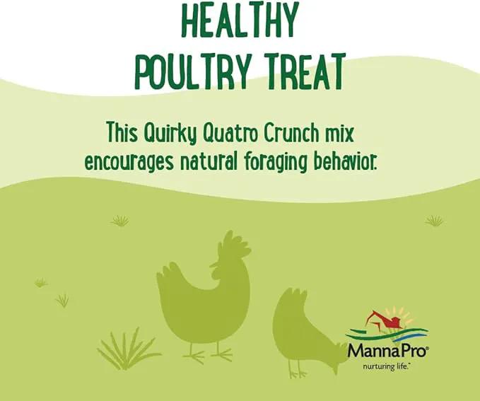 Manna Pro Farmhouse Favorites Quirky Quatro Crunch – 100% Natural Protein Treat for Mixed Flocks – Blend of Black Solider Fly Larvae, Mealworms, Beetles & Shrimp – 2lb by GreenHaven Gardens