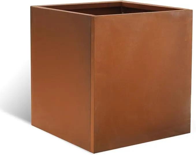 Corten Steel Planter Box Metal Outdoor Large Rectangular Rustic Durable Antique Detached for Commercial Residential Patio Deck and Backyard 17" x 17" x 18" by GreenHaven Gardens