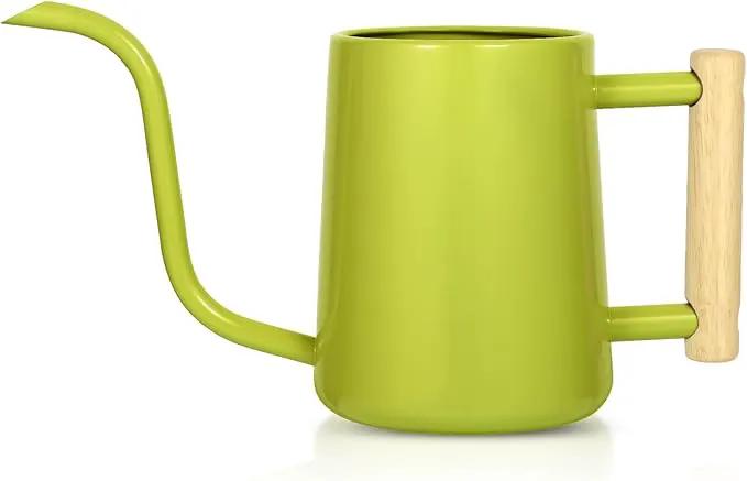 Watering Can Indoor Plants, 35 oz/1000 ml Metal Stainless Steel Watering Can Pot with Long Spout for Indoor House Plants Bonsai Outdoor Garden Flower Decorative (Bright Green) by GreenHaven Gardens