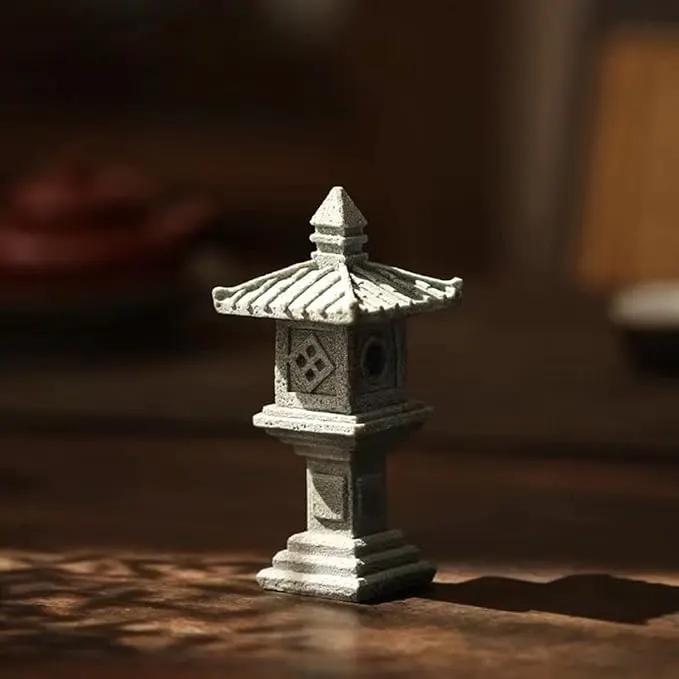 3 PCS Miniature Figurines Stone Pagoda Lantern Garden Statues Tiny Home Kit Meditation Accessories for Zen Garden Home Decor Yard Decorations Outdoor Statues Asian Garden Decor Japanese Gifts (2) by GreenHaven Gardens