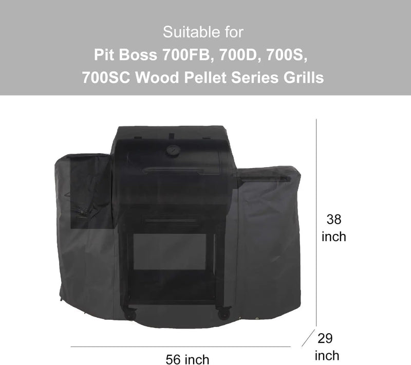 600D Grill Cover Fits for Pit Boss 700FB, 700D, 700S, 700SC Wood Pellet Series Grills, Replace for Pit Boss 73701 Heavy Duty Waterproof Grill Cover, Fade Resistant, 56" x 29" x 38" by GreenHaven Gardens