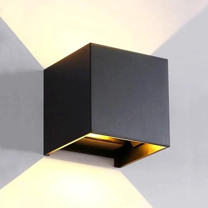 LANFU LED Aluminum Waterproof Outdoor Wall Sconce, 100-277V 3000K Outdoor Cube Square Wall Light Warm Light 2 LEDs Black 6W Outside Wall Lights for House Patio by GreenHaven Gardens