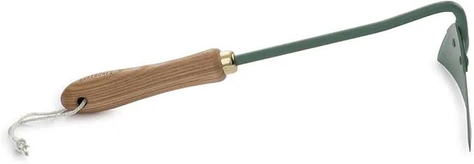 Barebones Triangle Hoe - Stainless Steel Blade Japanese Gardening Tools for Weeding Long Handle and Hand Hoe (Ash/Mint) by GreenHaven Gardens