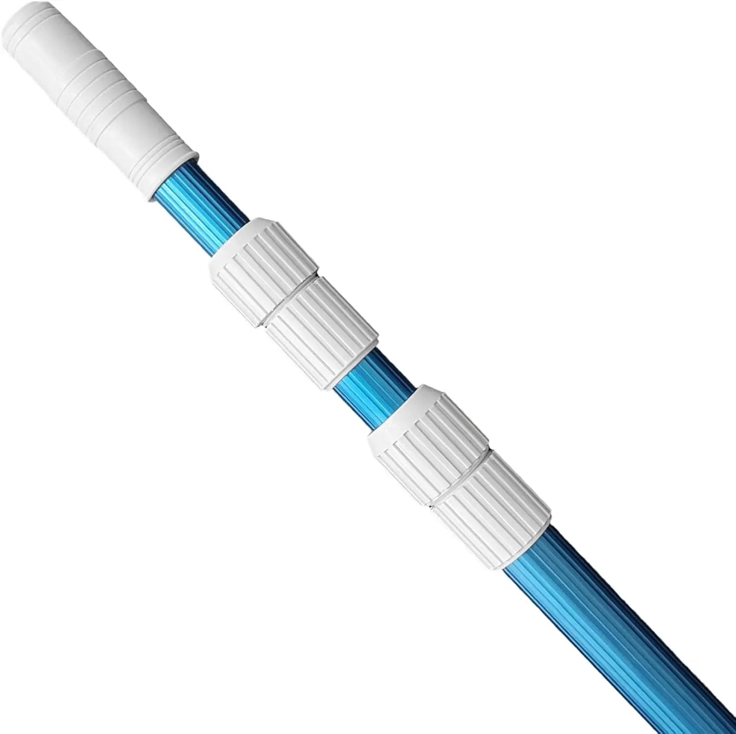 POOLWHALE Professional 12 Feet Blue Anodized Aluminum Telescopic Swimming Pool Pole,Adjustable 3 Piece Expandable Step-Up,for Skimmer Nets, Vacuum Heads and Brushes, Strong Grip & Lock by GreenHaven Gardens