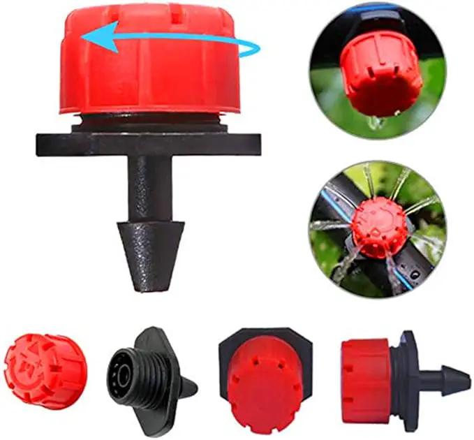 MSDADA 110 Pcs Adjustable Irrigation Drippers Sprinklers Emitter Drip Anti-Clogging Watering System for Flower beds,Gardens, Lawn on 1/4'' Barb by GreenHaven Gardens