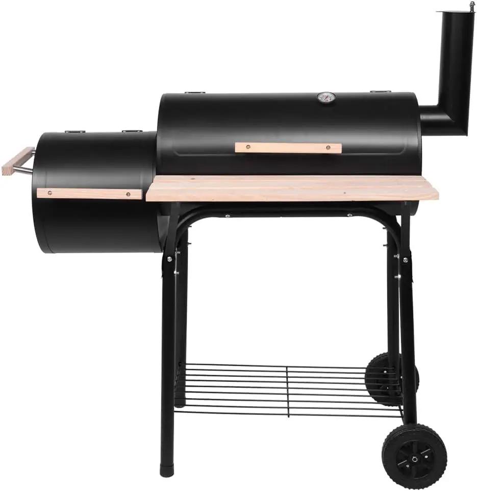 ROVSUN Charcoal Grill, Large Cooking Area of 433 Sq.In., Offset Smoker, Side Table, Great BBQ Grill for Indoor/Outdoor Picnic, Black by GreenHaven Gardens