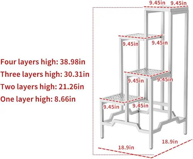 Plant Stand - Aluminum Indoor/Outdoor Flower Rack, Waterproof & Rust-Proof, Stable Support for Pots, Perfect for Living Room, Balcony, Garden, and Office (White, 4 Tier) by GreenHaven Gardens