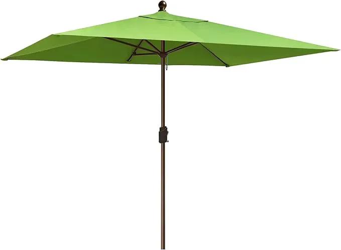EliteShade USA 10-Year-Non-Fading 6.5x10Ft Rectangular Market Umbrella Patio Umbrella Outdoor Table Umbrella with Ventilation, Macaw Green by GreenHaven Gardens