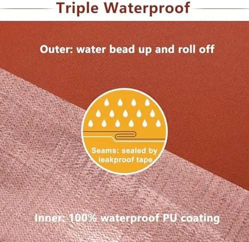 Favoyard Patio Chair Cushions 18 x 18 x 3 Inch Waterproof Outdoor Seat Cushions for Patio Furniture 3-Year Color Fastness Garden Sofa Couch Chair Pads with Handle & Adjustable Straps Set of 2, Spice by GreenHaven Gardens