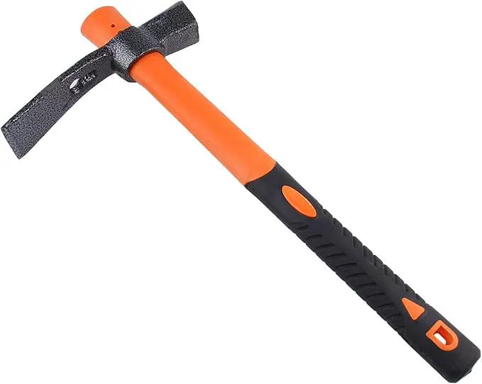 Dual Head Hammer Hoe with Heavy Duty Forged Adze and Ergonomic Non-Slip Handle for Gardening, Hunting, Landscaping Outdoor 39mm/15-Inch by GreenHaven Gardens
