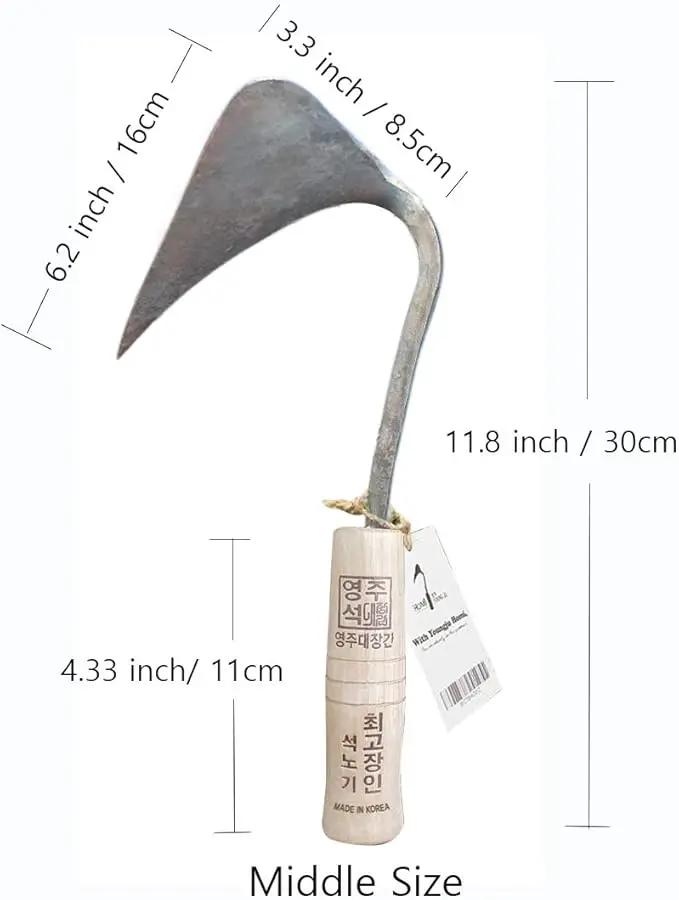 HandPlowHoe Gardentool with Safety Cover for Easy Gardening, Weeding and Farming Made by Korean Master Blacksmith (M GLOVE) by GreenHaven Gardens