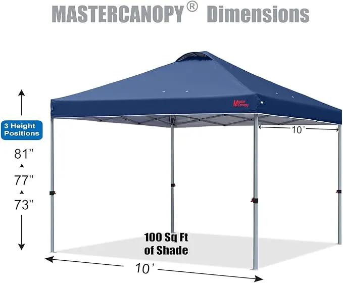 MASTERCANOPY Durable Pop-up Canopy Tent with Roller Bag (10x10, Navy Blue) by GreenHaven Gardens