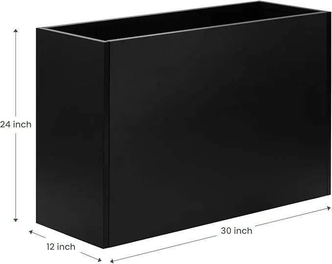 Heavy-Duty Steel Planter Box 30”x12”x24”, Rust-Resistant Large Outdoor & Indoor Plant Container, Metal Garden Box with Drainage Holes & Reinforced Edges by GreenHaven Gardens