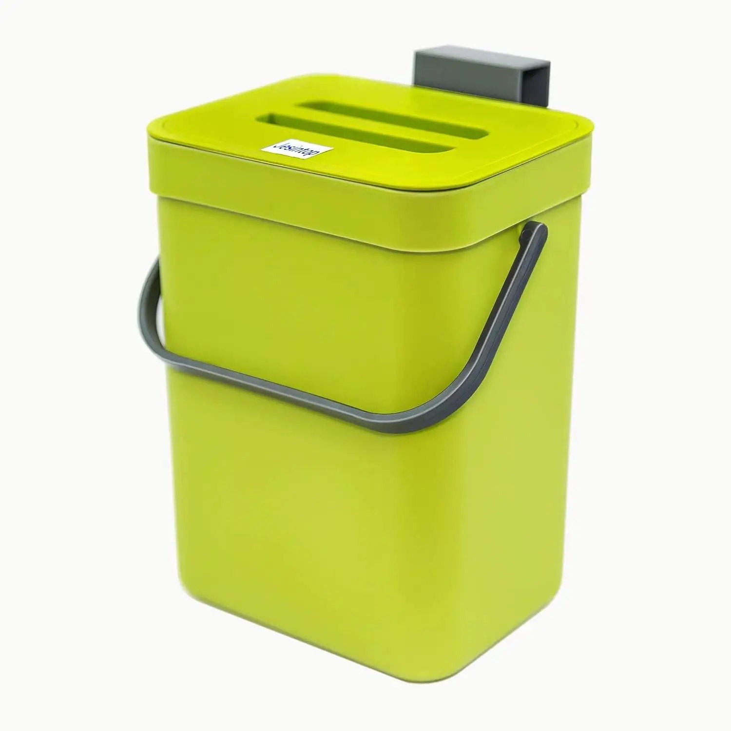 Counter Top Compost Bin with Lid for Kitchen Waste Food Scrap,Mountable Bathroom Hanging Small Trash Can Under Sink 1.3 Gal/5 L Series,Green by GreenHaven Gardens