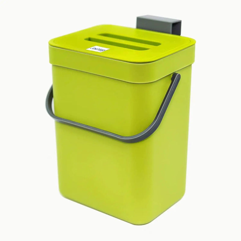 Counter Top Compost Bin with Lid for Kitchen Waste Food Scrap,Mountable Bathroom Hanging Small Trash Can Under Sink 1.3 Gal/5 L Series,Green by GreenHaven Gardens