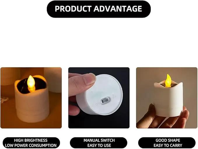 Solar Candle Lights,Flameless Candle Lights,Solar Rechargeable Tea Wax lamp,6 flameless Candle Light, Suitable for Wedding, Valentine's Day, Halloween, Christmas (Solar Candle Light) by GreenHaven Gardens