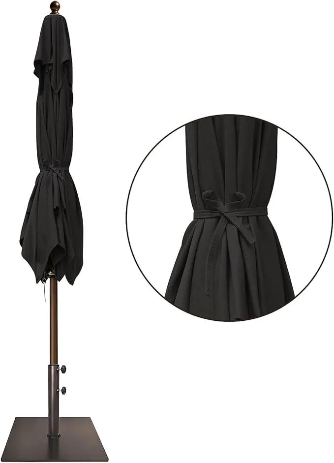 EliteShade USA 10-Year-Non-Fading Sunumbrella 6x6Ft Square Market Umbrella Patio Outdoor Table Umbrella with Ventilation（Black） by GreenHaven Gardens