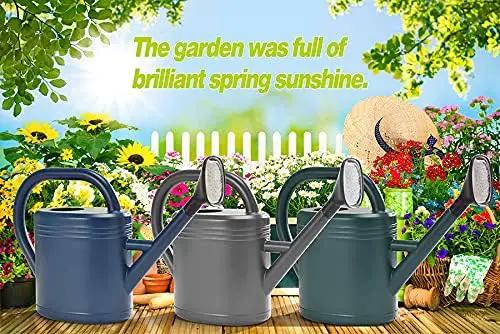 Watering Can 1 Gallon for Indoor Plants, Garden, Outdoor Plant House Flower, Gallon Large Long Spout with Sprinkler Head (Blue) by GreenHaven Gardens