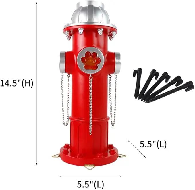 Fake Fire Hydrant Statues for Dogs to Pee On, 14.5" Solar Light Fire Hydrant with Glowing Paw Prints for Garden Statues Lawn Outdoor Decorations by GreenHaven Gardens