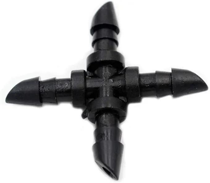 50 Pieces 1/4 Inch Barbed Cross Fittings Barbed Cross Connecters 4 Way Garden Watering Cross Connector Drip Irrigation Tubing Fit for 4mm/7mm Tube for Flower Bed Vegetable Garden Home and Garden by GreenHaven Gardens