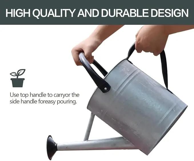 Metal Watering Can, One Gallon Watering Cans Stainless Steel for Outdoor Indoor Garden Plants Watering (Silver 1 Gallon) by GreenHaven Gardens