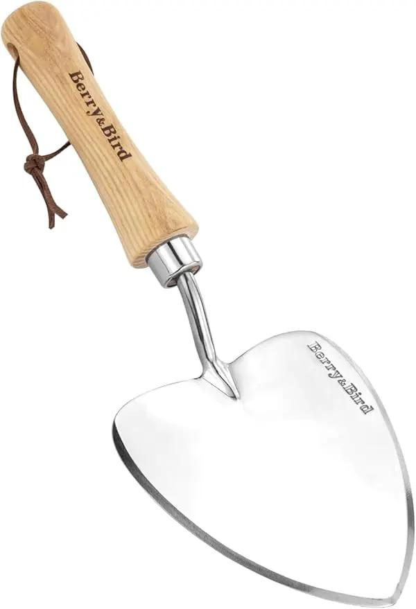 Berry&Bird Perennial Trowel, Oversized Garden Potting Trowel with Sharp Blade Wood Hand Shovel, Stainless Steel Planting Trowel Gardening Tool for Roots,Planting,Digging,Transplanting and Cutting by GreenHaven Gardens