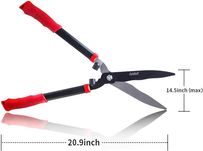 OARA Garden Hedge Shears forTrimming Borders, Boxwood, and Bushes, Hedge Clippers & Shears with Comfort Grip Handles,21 Inch Carbon Steel Bush Cutter by GreenHaven Gardens