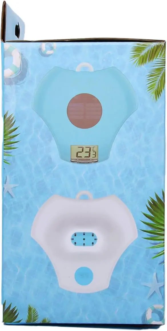 BALDR Pool Thermometer Floating Easy Read, IPX8 Waterproof, Solar Powered Digital Pool Thermometer with LCD Screen,Suitable for Swimming Pool/Hot Tub/Hot Spring/Aquarium (Blue) by GreenHaven Gardens