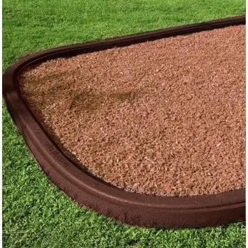 Playsafer Rubber Playground Border Edging Kit, 6' Flexible Heavy Duty Rubber Interlocking Playground Timber, No Dig Easy to Install (Neutral Brown, 8 Pack) by GreenHaven Gardens