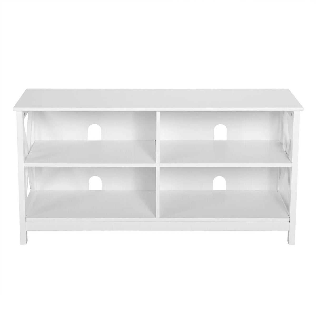 Wooden TV Stand Entertainment for TVs up to 55 Inch with X-Shaped Frame by DirectDeals
