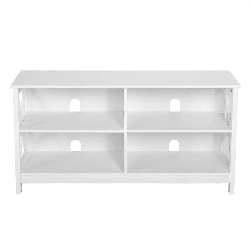Wooden TV Stand Entertainment for TVs up to 55 Inch with X-Shaped Frame by DirectDeals