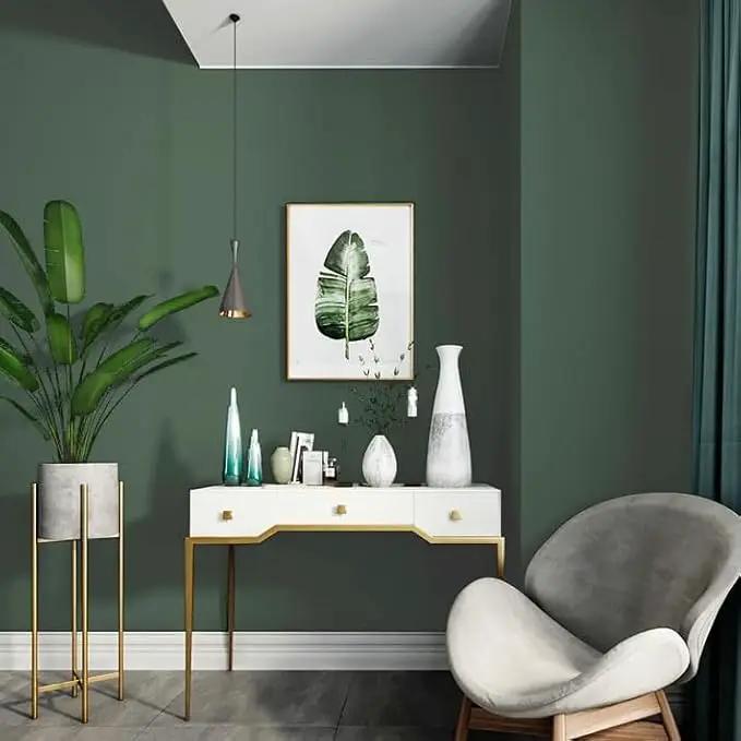 Dimoon 78.7''x17.7'' Green Peel and Stick Wallpaper Contact Paper Modern Self Adhesive Wall Paper Removable Renter Friendly Textured Solid Color Shelf Cabinet Vinyl Roll (78.7''x17.7'',Dark Green) by GreenHaven Gardens