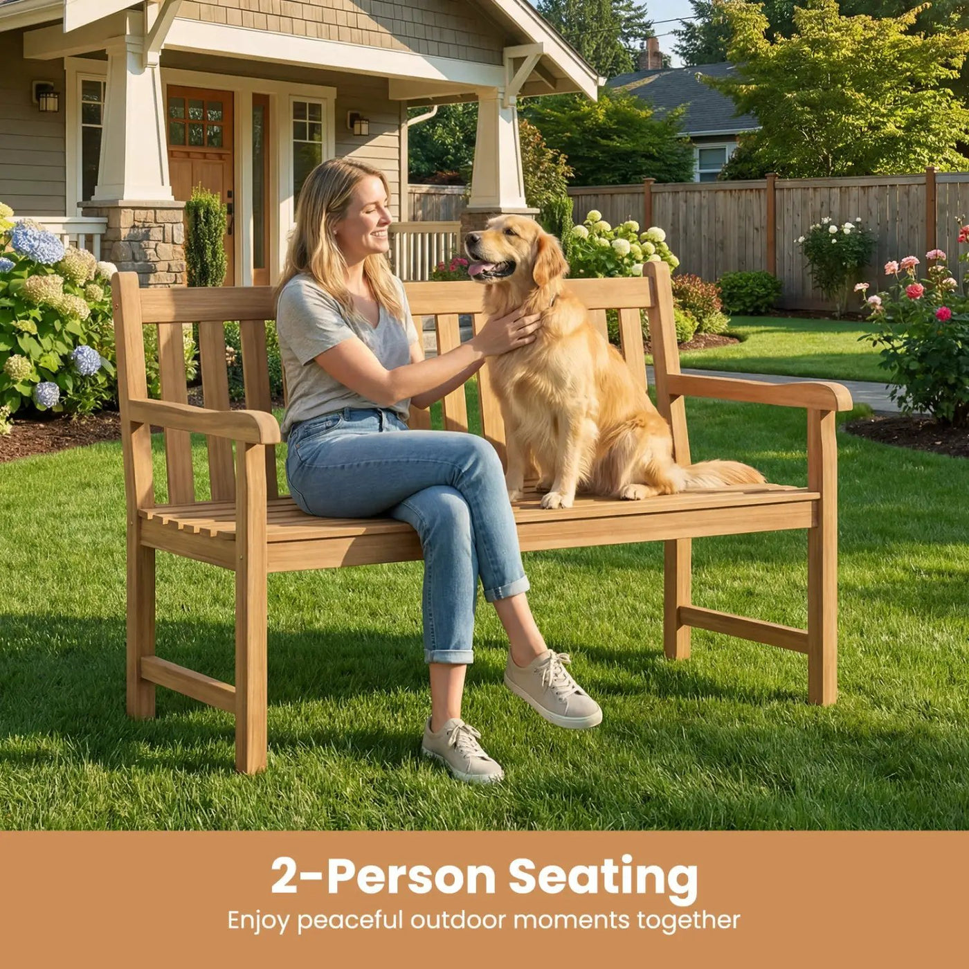 62inch Teak Outdoor Porch Bench 3 by DirectDeals