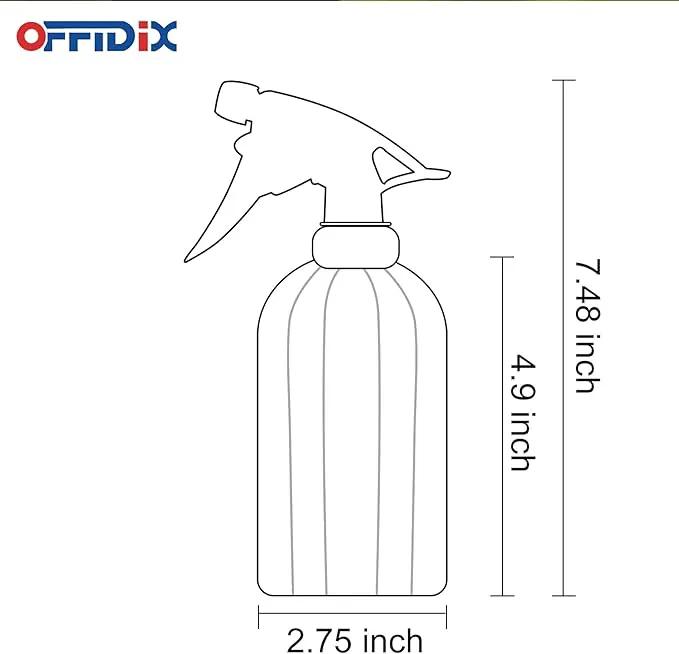 OFFIDIX Glass Spray Bottle, Pressure Watering Can, Indoor Plant Mister, Adjustable Nozzle, 0.4L/13.5oz Handheld Spray Bottle for Garden Plants Cleaning Solutions (Amaranth) by GreenHaven Gardens