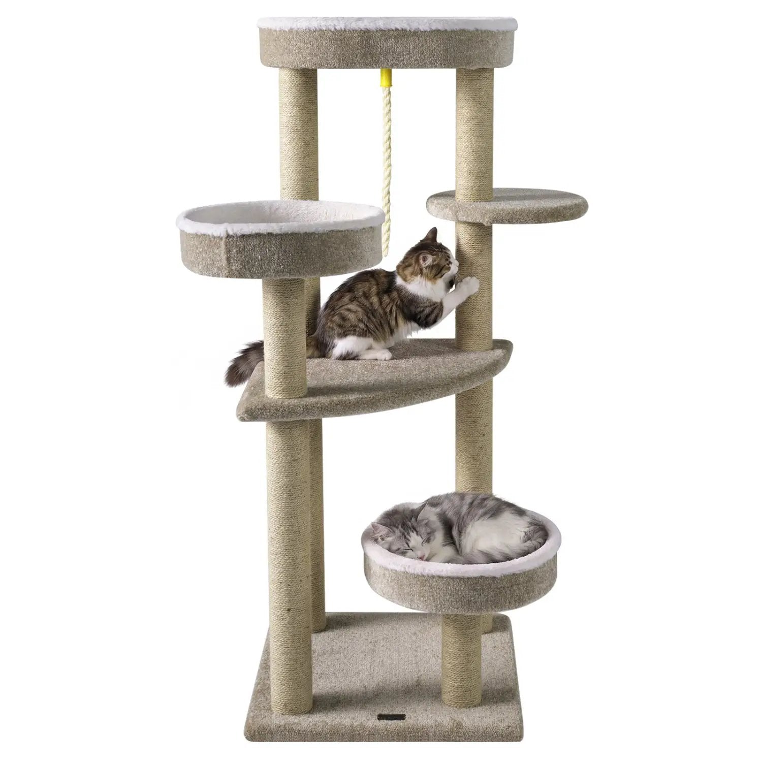 51"Carpeted Cat Tree with Comfy Plush Perches for Indoor Cats by DirectDeals