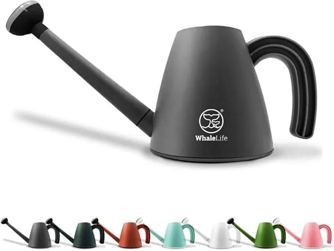 WhaleLife Indoor Watering Can for House Bonsai Plants (2.0L, Gray) by GreenHaven Gardens