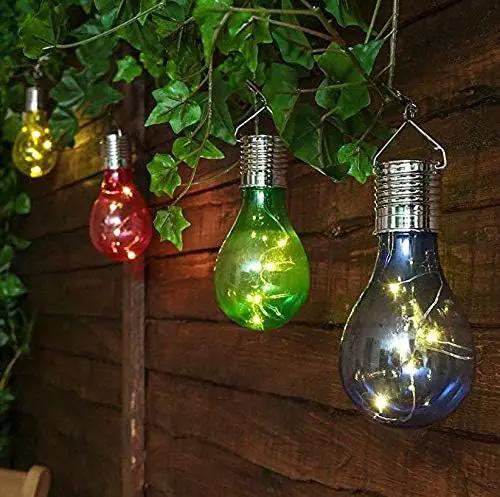 pearlstar Solar Light Bulbs Outdoor Waterproof Garden Camping Hanging LED Light Lamp Bulb Globe Hanging Lights for Home Yard Christmas Party Holiday Decorations (6 Pack-Solar Light Bulbs) by GreenHaven Gardens