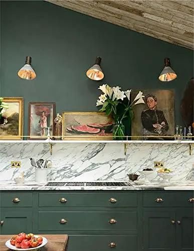 Dimoon 118''x17.7'' Green Peel and Stick Wallpaper Contact Paper Modern Self Adhesive Wall Paper Removable Renter Friendly Textured Solid Color Shelf Cabinet Vinyl Roll (118''x17.7'',Dark Green) by GreenHaven Gardens