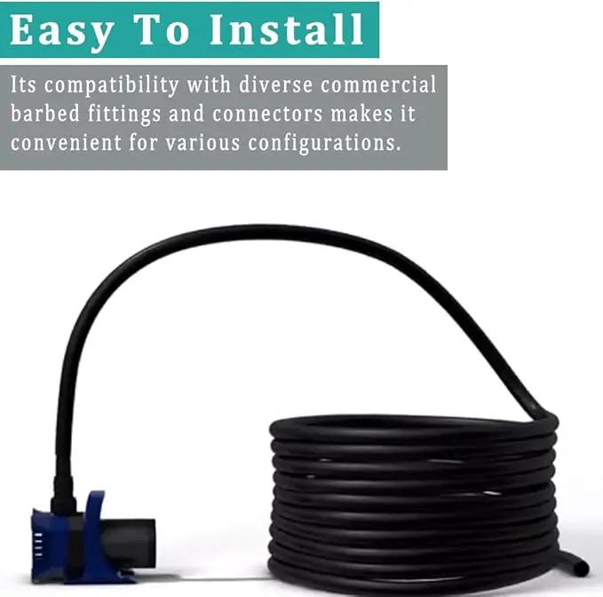 Black Vinyl Tubing 5/8” ID × 4/5” OD - 25 Feet PVC Flexible Plastic Tube Hybrid Hose, Transfer Water Air Oil for Pond Fountain Garden, Non-toxic and BPA free by GreenHaven Gardens